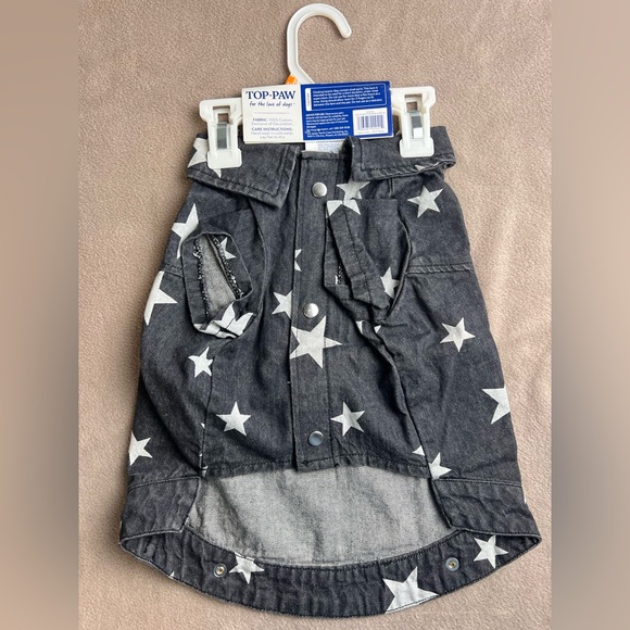 Other - Top Paw Stars Black Denim Dog Jacket Variety Sizes